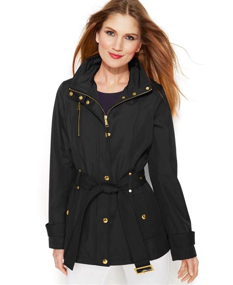 michael kors black jacket with belt|Michael Kors black jacket women's.